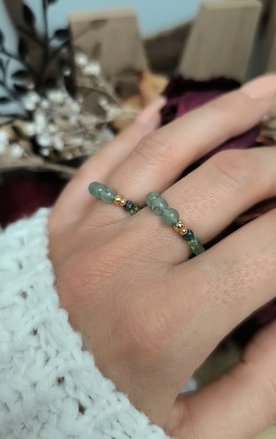 Bague "Perséide" en Aventurine