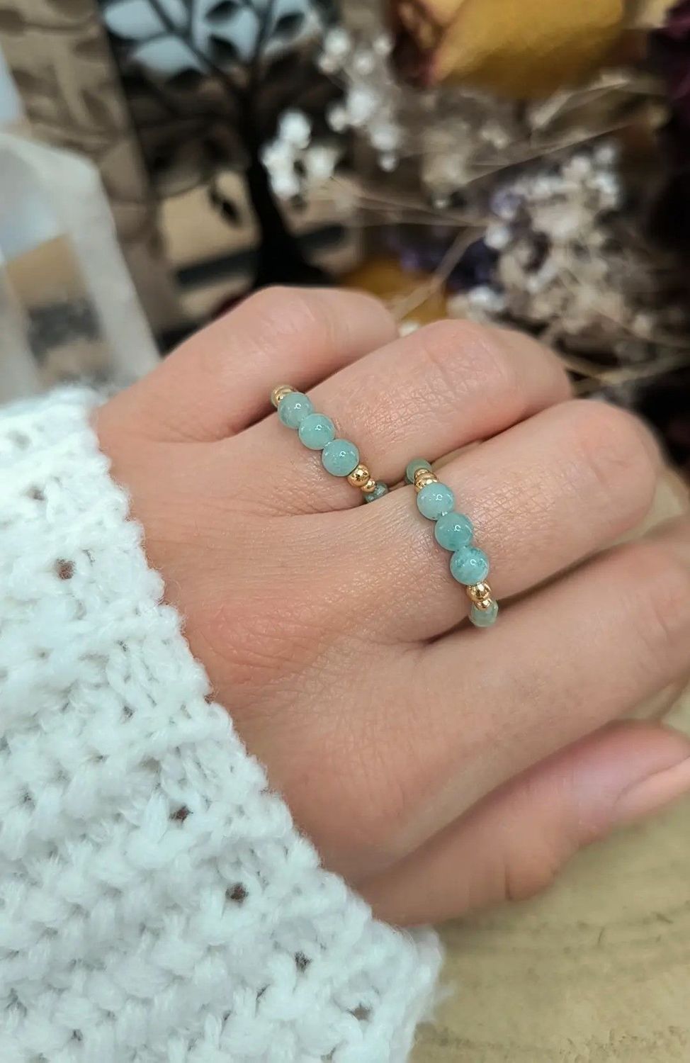 Bague "Perséide" en Amazonite