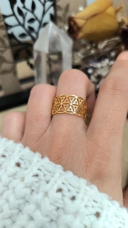 Bague "Fleur de vie" Doré