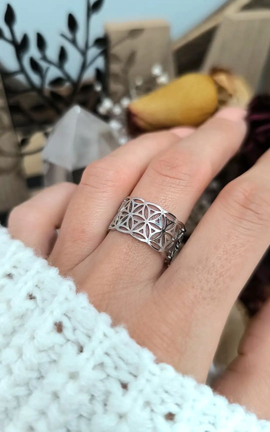 Bague " Fleur de Vie" Argenté