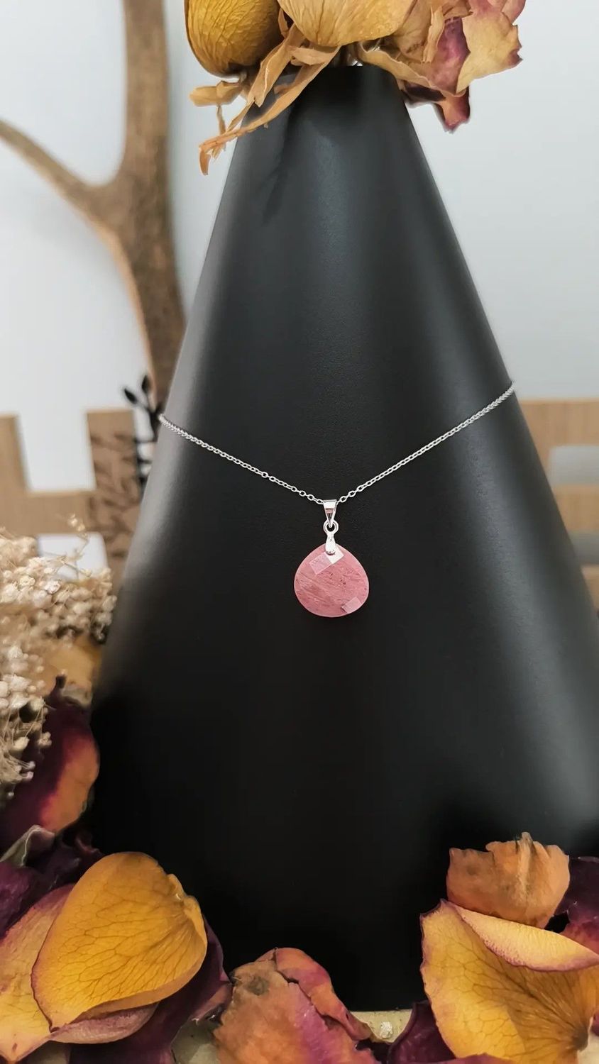 Pendentif "Adonis" en Rhodonite Facetté