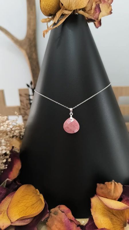 Pendentif "Adonis" en Rhodonite Facetté