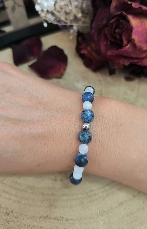 Bracelet "Apaisement et Sérénité" - Sodalite et Pierre de Lune / Pour Elle