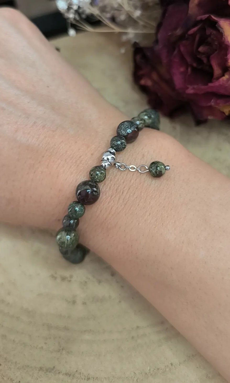 Bracelet Jaspe Sang de Dragon / Pour Elle