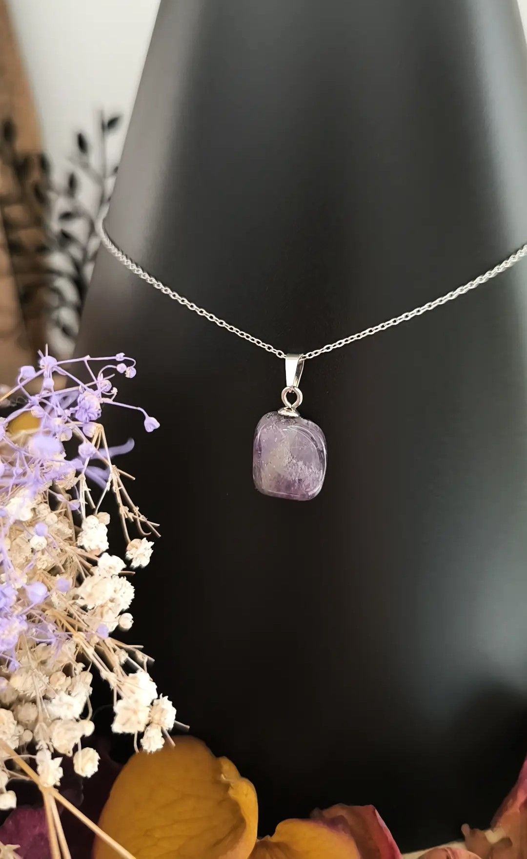 Pendentif en Améthyste Chevron