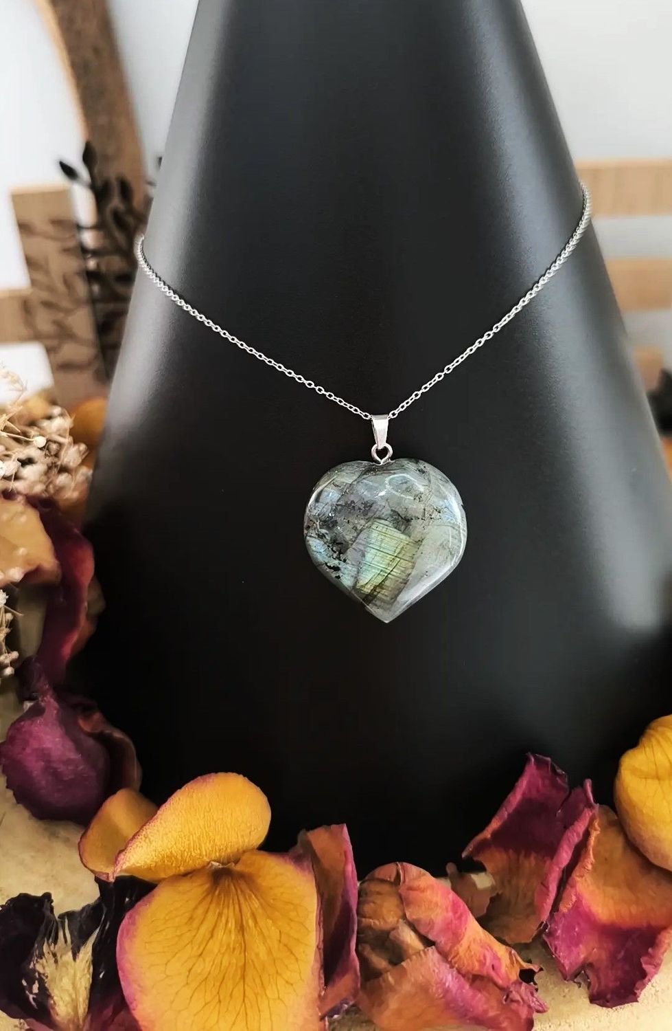 Pendentif Coeur en Labradorite