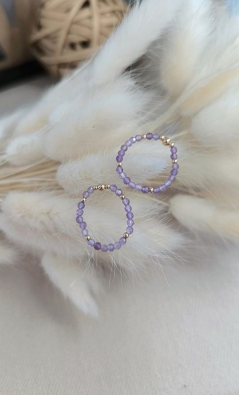 Bague "Maia" en Améthyste - Disponible en Or laminé (Gold Filled) ou Argent 925