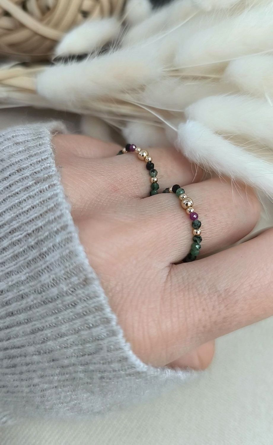 Bague "Maia" en Rubis Zoisite  - Disponible en Or laminé (Gold Filled) ou Argent 925