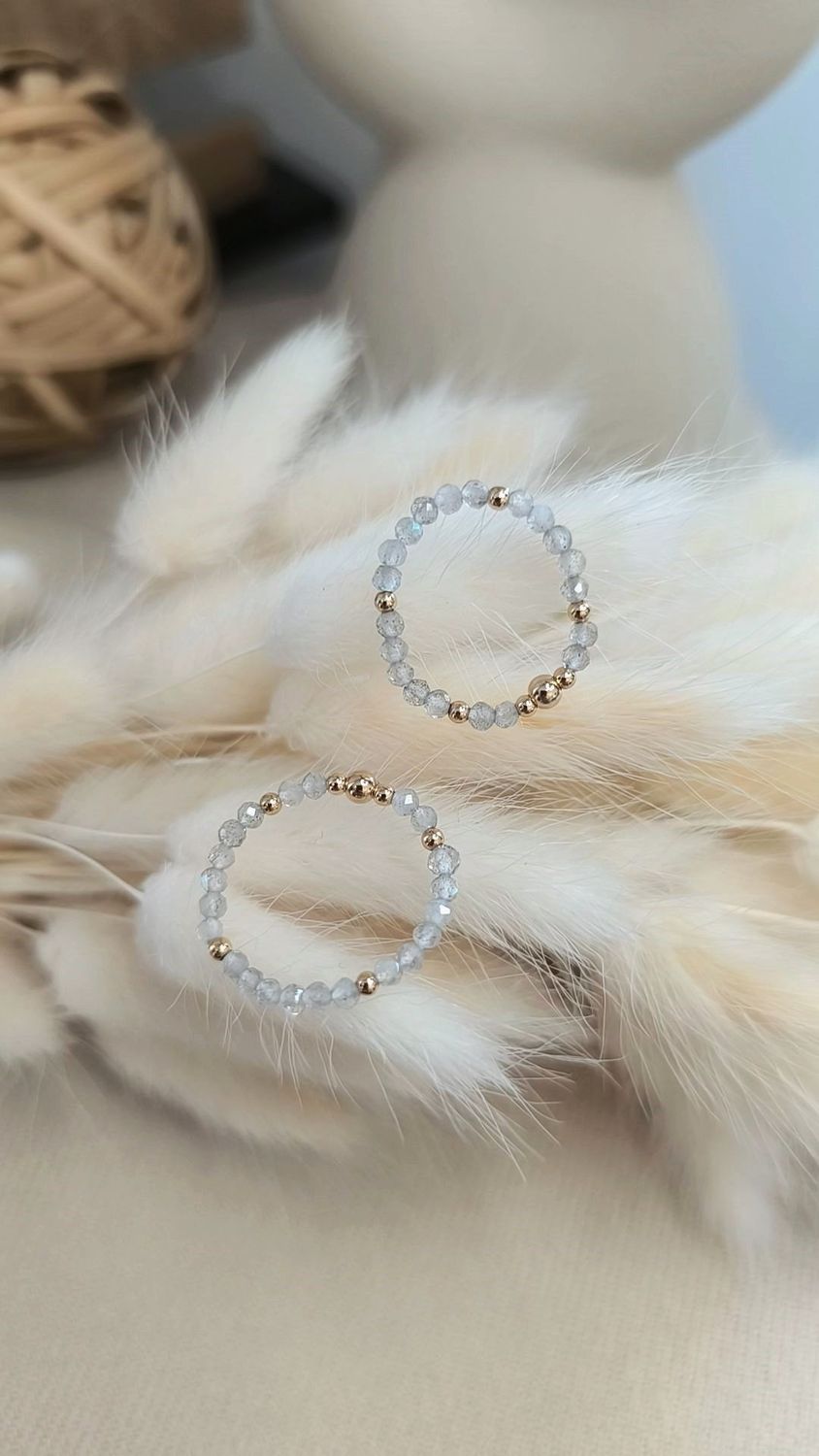 Bague "Maia" en Labradorite - Disponible en Or laminé (Gold Filled) ou Argent 925