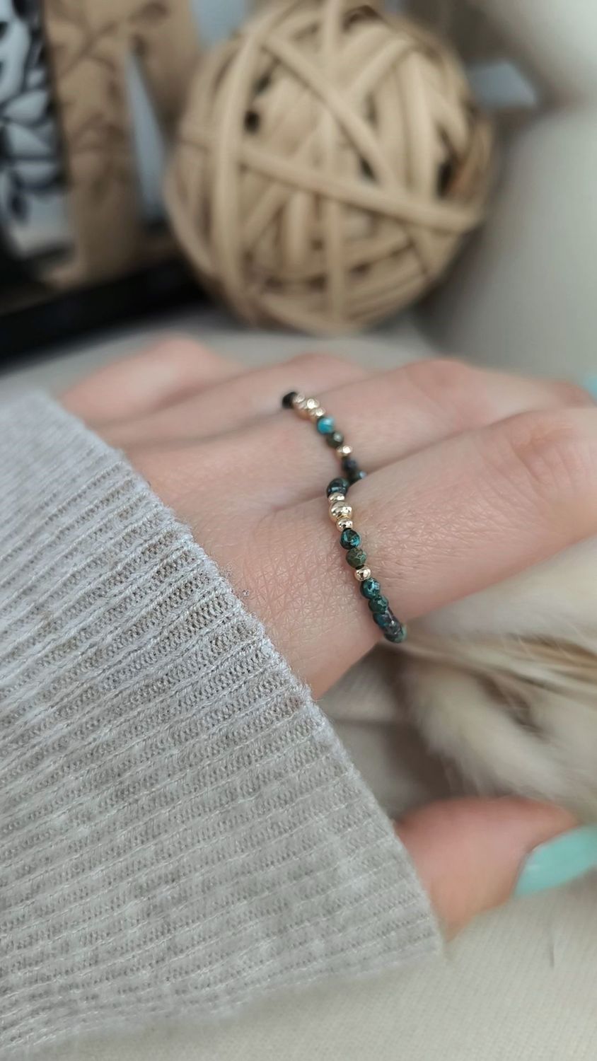 Bague "Maia" en Turquoise Africaine - Disponible en Or laminé (Gold Filled) ou Argent 925