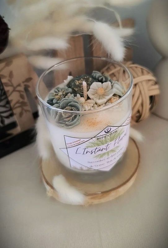 Bougie Parfumée "L'Instant Florale - Vert Amande (Parfum au choIx)