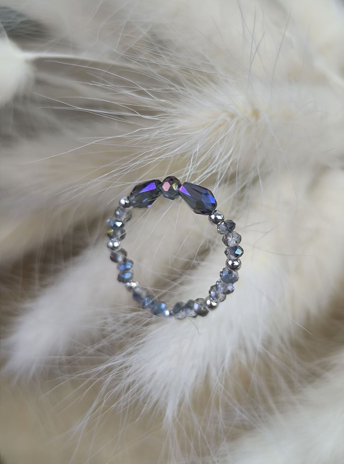 Bague " Éphéa " Perles en verre Caméléon - Disponible en Or laminé ou Argent 925