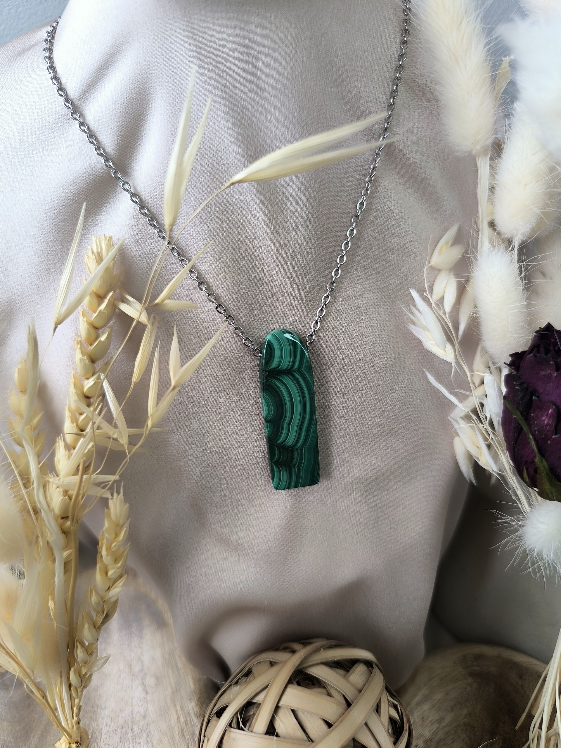 Pendentif en Malachite