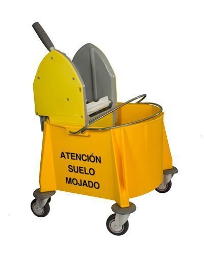 Cubo industrial con ruedas más prensa 30 L