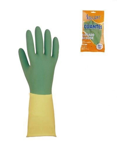 Guantes flocados bicolor