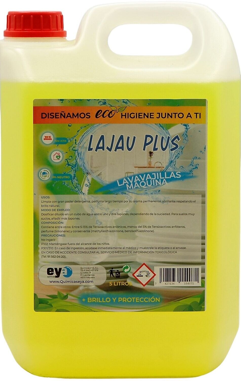 Detergente líquido para máquinas lavavajillas 5 L