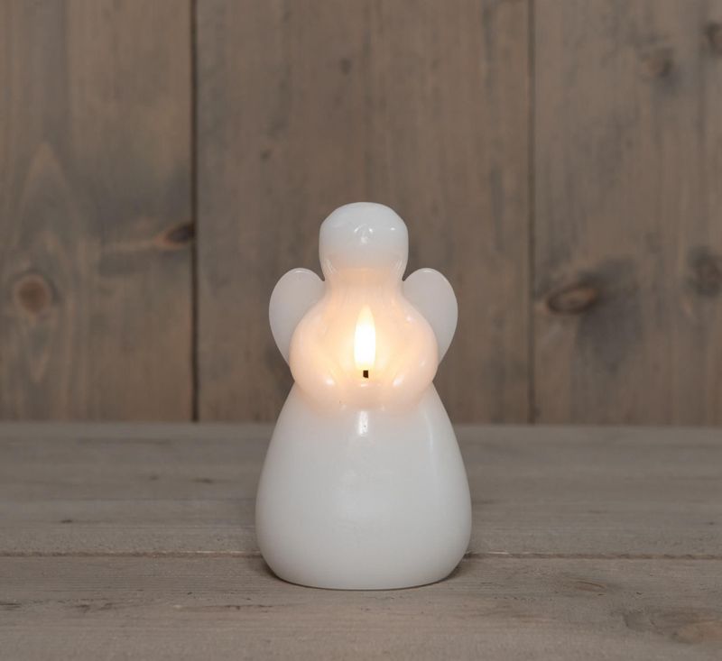 Kaars engel led wit