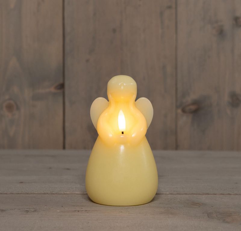 Kaars engel led creme