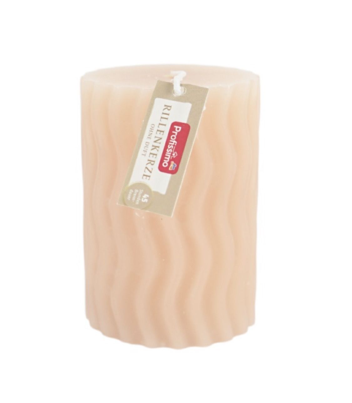 Profissimo pillar candle with grooves beige