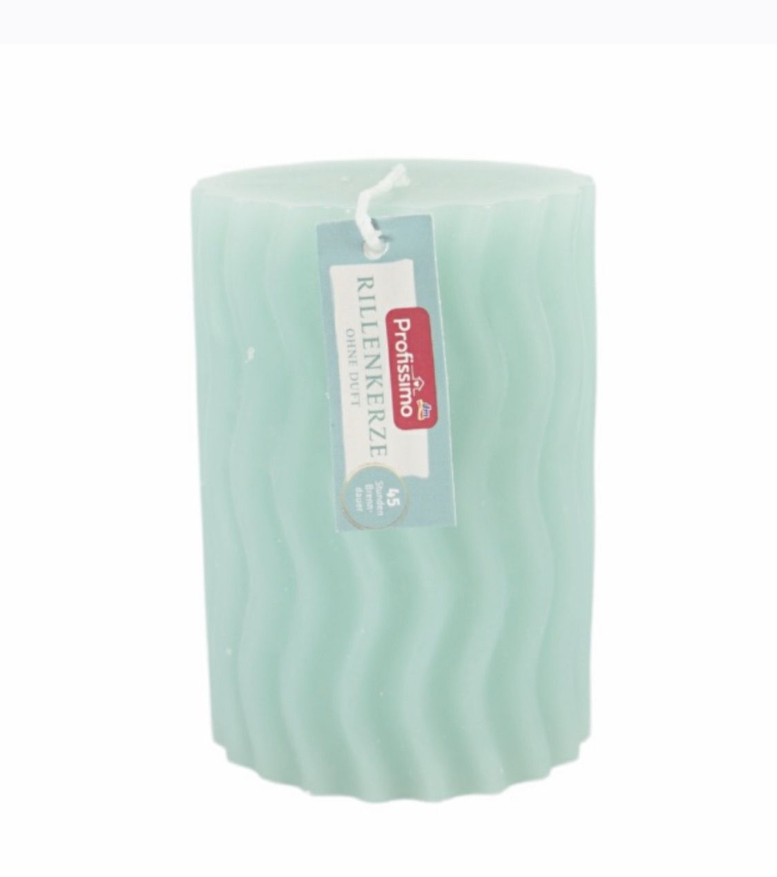 Profissimo pillar candle with grooves mint