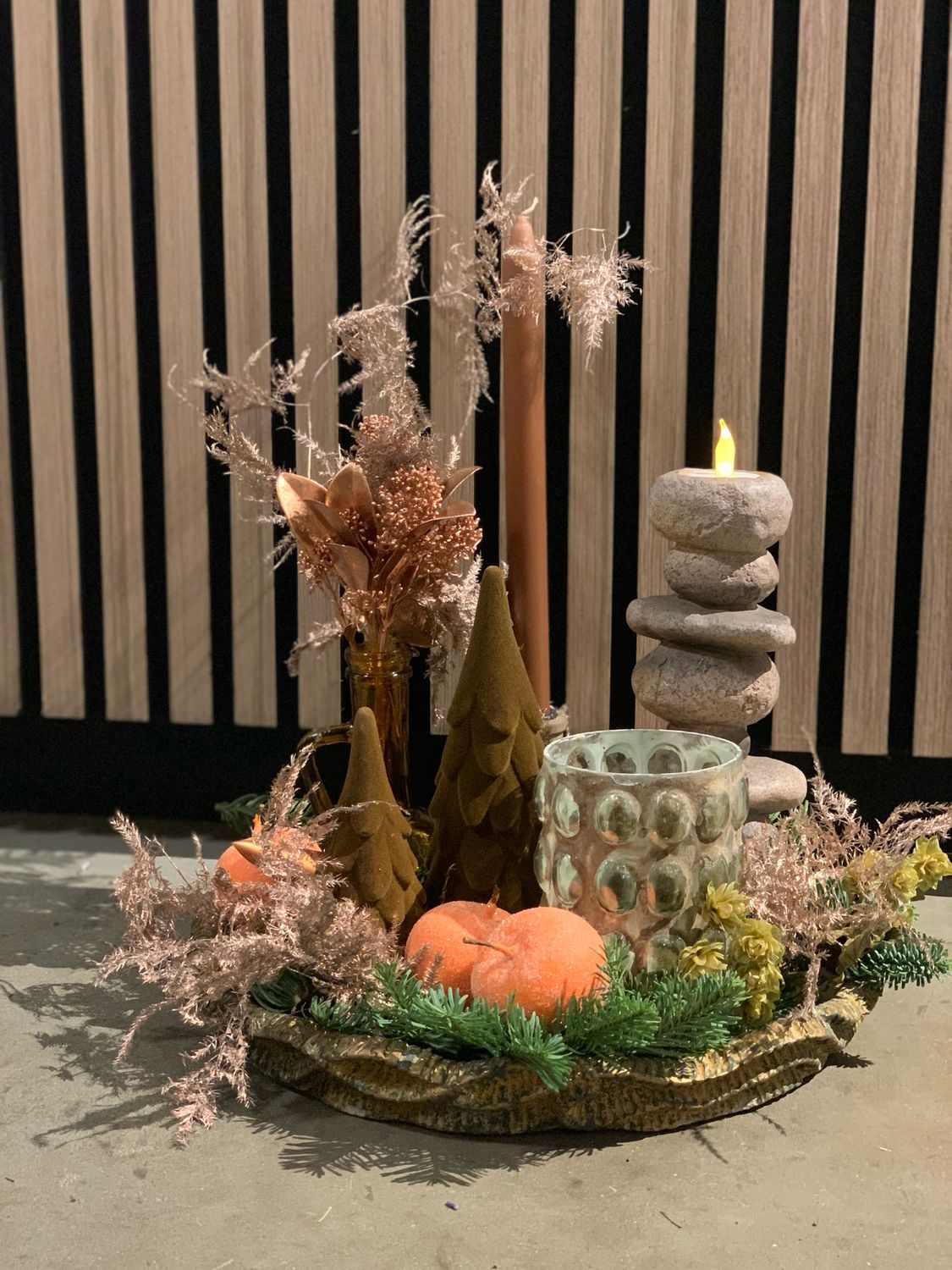 Kerst schaal PTMD Orange/Bruin