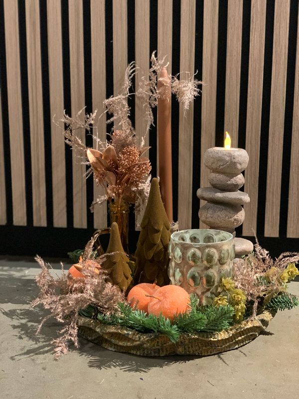 Kerst schaal PTMD Orange/Bruin