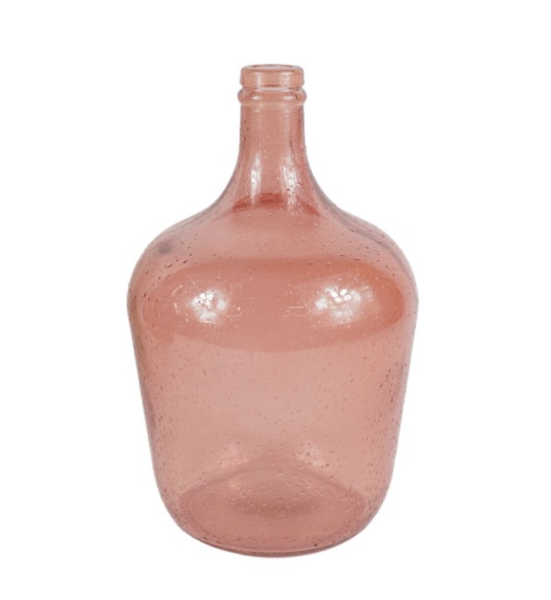 Bottle recycled glass pink 30 cm