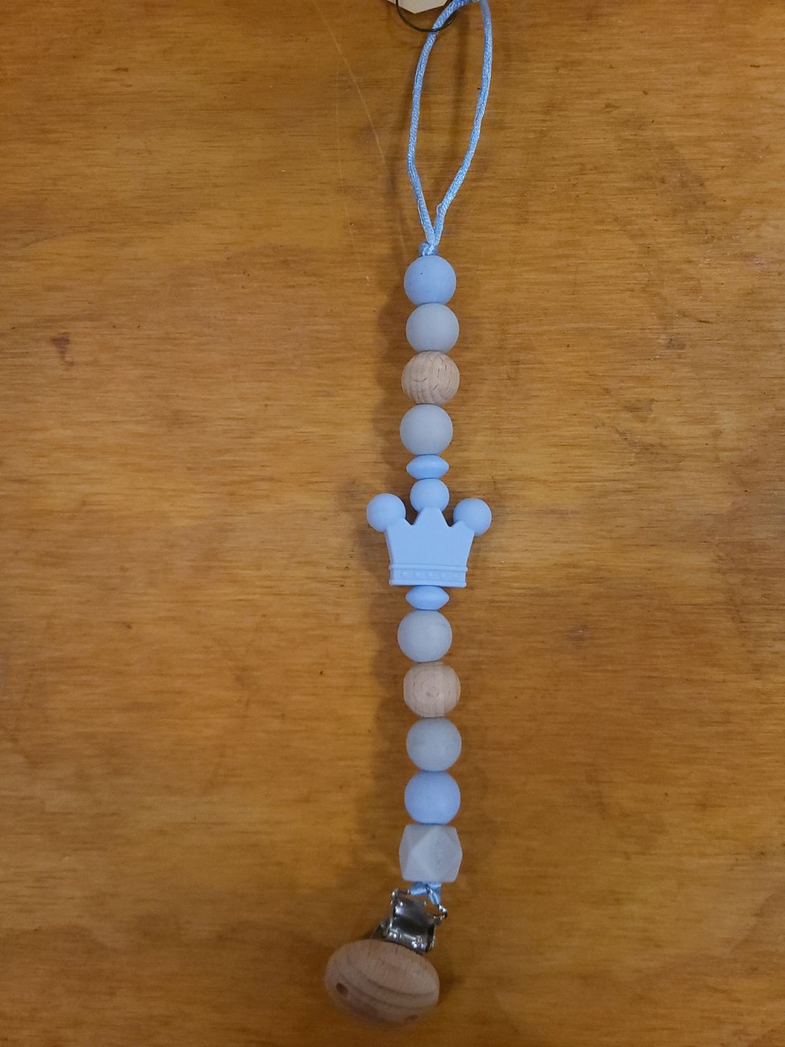 Speenkoord kroon blauw/grijs