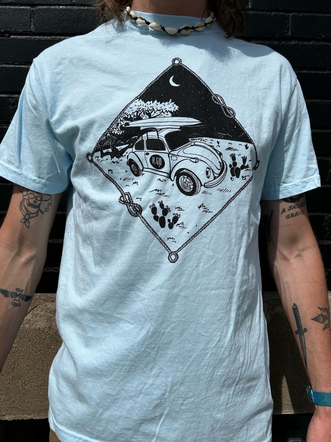 H2Go VW Bug Tee, Color: Seafoam, Size: Small