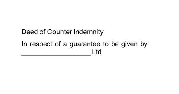 Template of Deed of Counter Indemnity - English