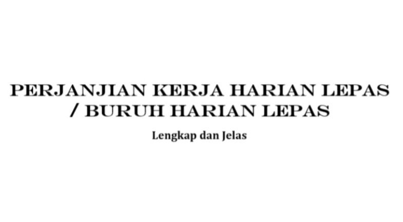 TEMPLATE SURAT PERJANJIAN HARIAN LEPAS