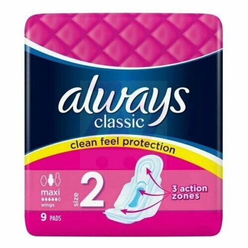 ALWAYS CLASSIC Clean Feel Protection Size 2 maxi 9 Pads