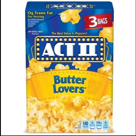 ACT II M/W POPCORN BTR/LVRS 3P