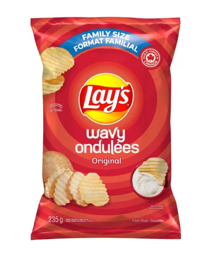 Lay&#39;s Wavy Original Potato Chips Family Size 235g
