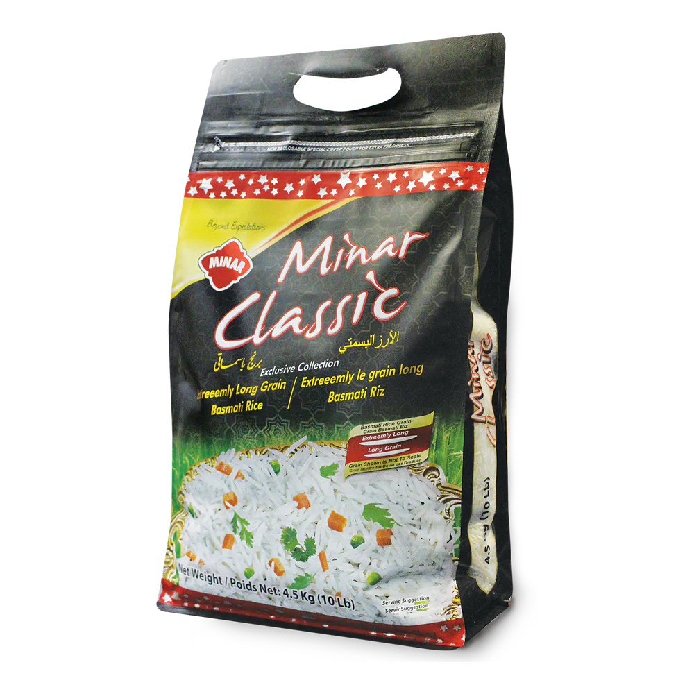 MINAR  CLASSIC WHITE BASMATI RICE  10Lb