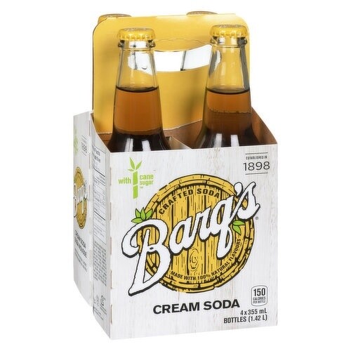 Barqs Cream Soda 4x355ml Glass