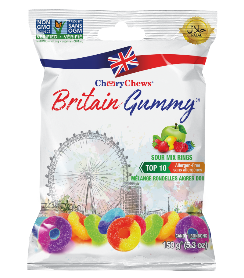 Britain Gummy  Sour Mix Rings 150g