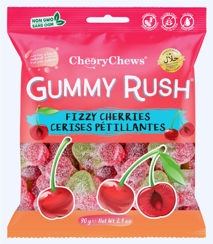 Gummy Rush Fizzy Cherries 90g