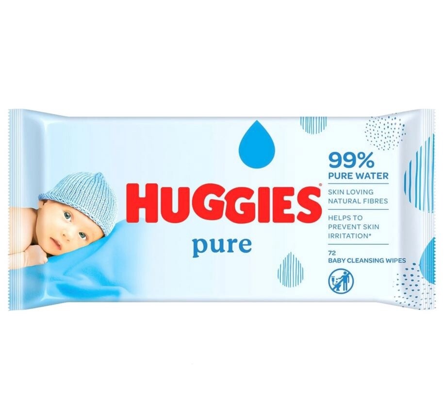 HUGGIES BABY WIPES PURE 72 CT