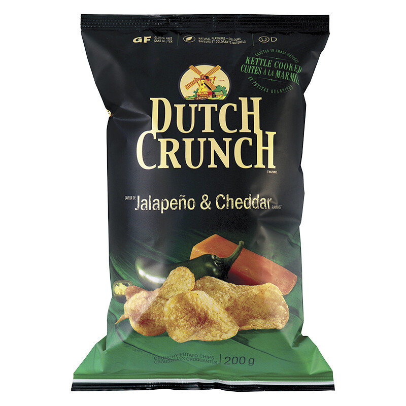 Dutch Crunch Jalapeno &amp; Cheddar Crunchy Potato Chips 200g