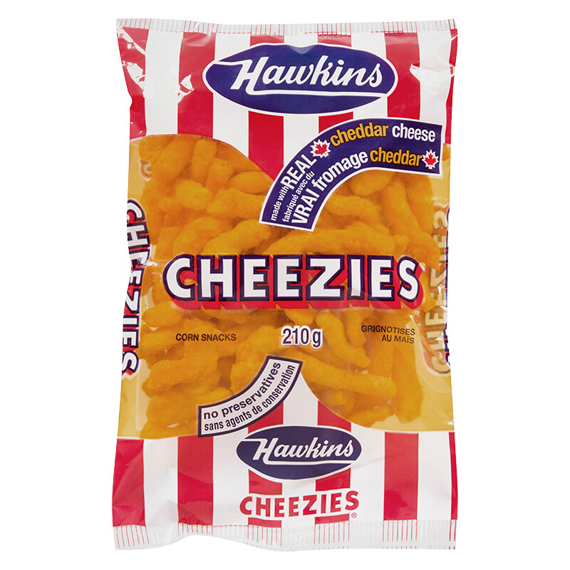 Hawkins Cheddar Cheezies Corn Snack crunchy 210g