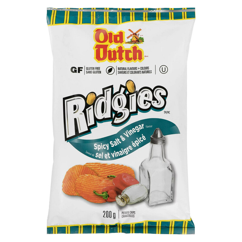 Old Dutch Ridgies Spicy Salt &amp; Vinegar Potato Chips 200g
