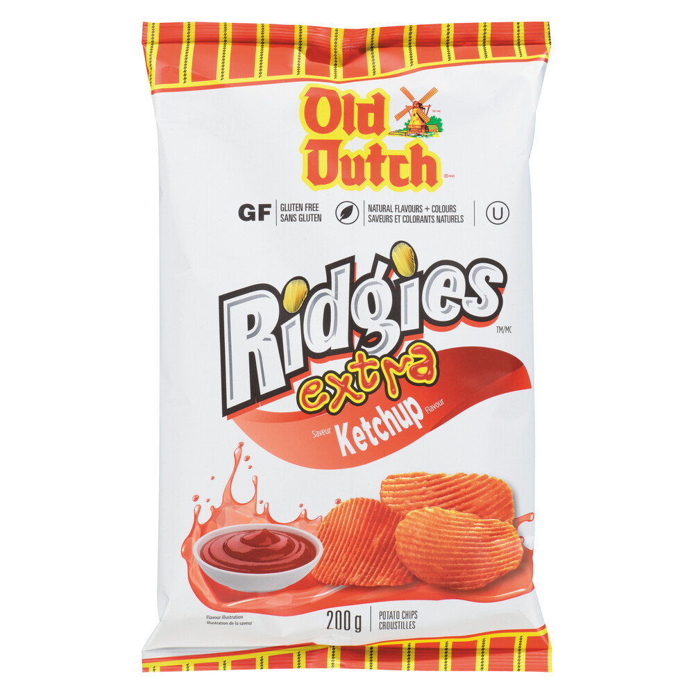 Old Dutch Ridgies extra Ketchup Potato Chips 200g