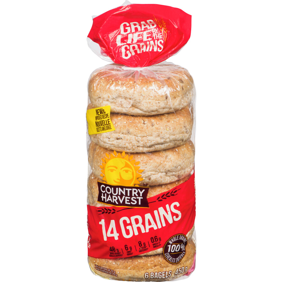 Country Harv Whole grains  Bagels 450g