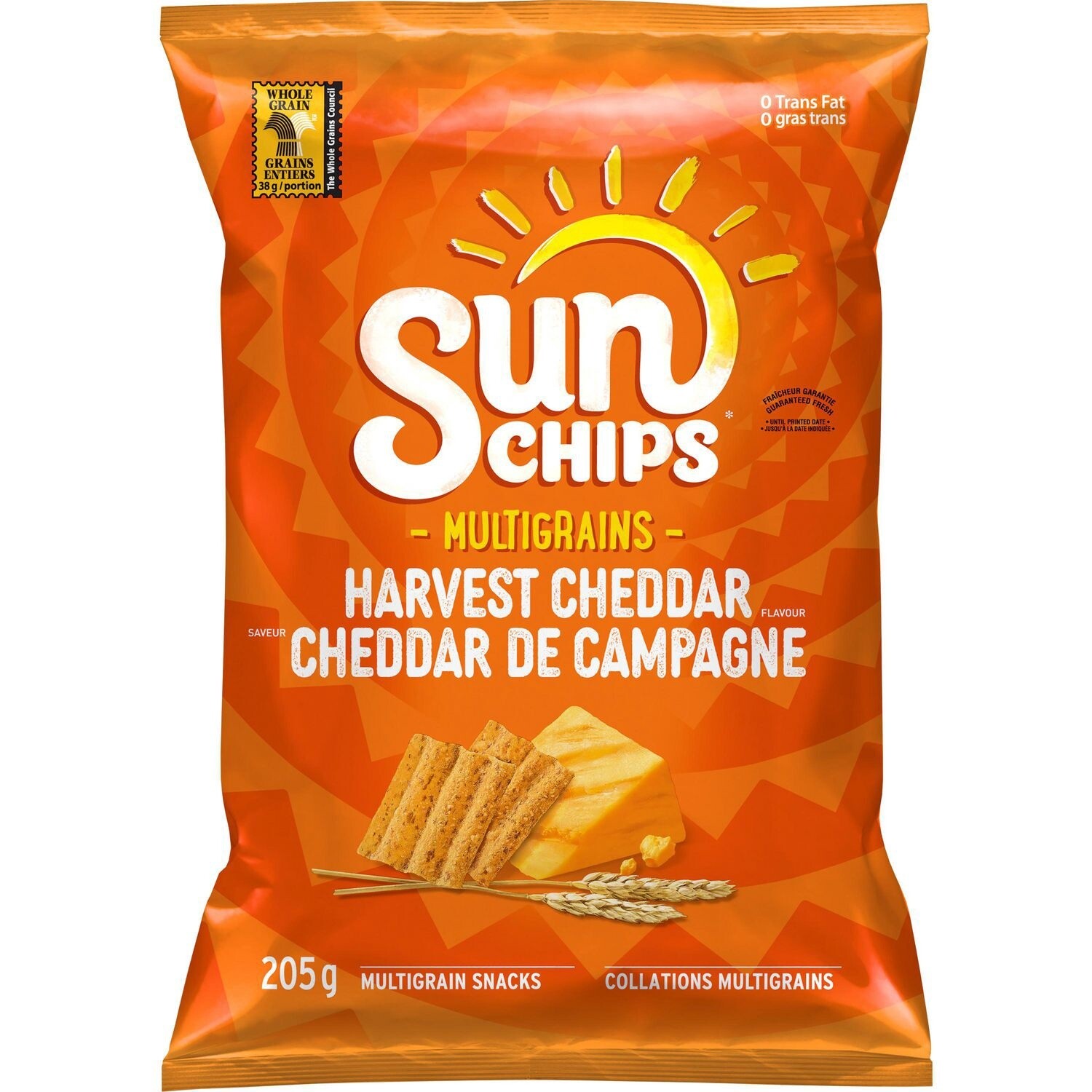 Sun Chips Harvest Cheddar Multigrains Snacks 205g