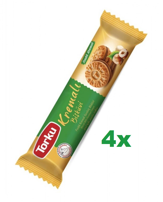 TORKU KREMALI Biscuit w/Hazelnut Cr 4x61g