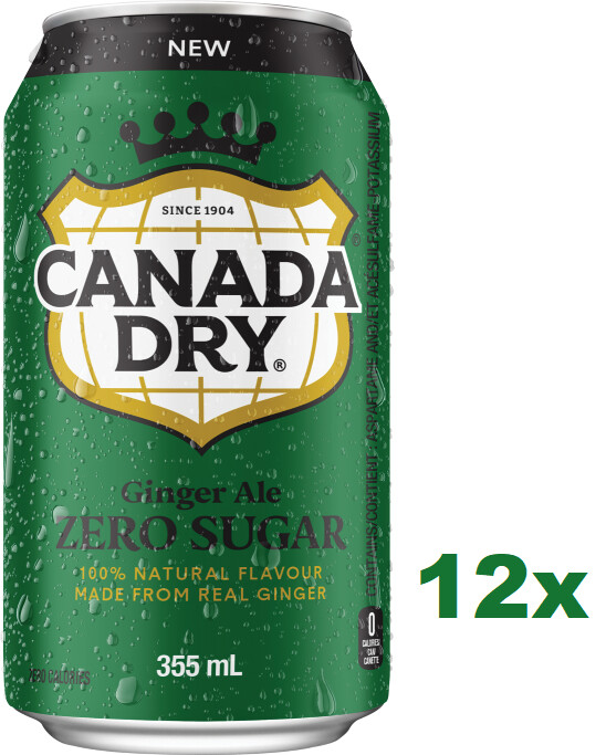 CANADA DRY Ginger Ale Zero Sugar 12x355ml