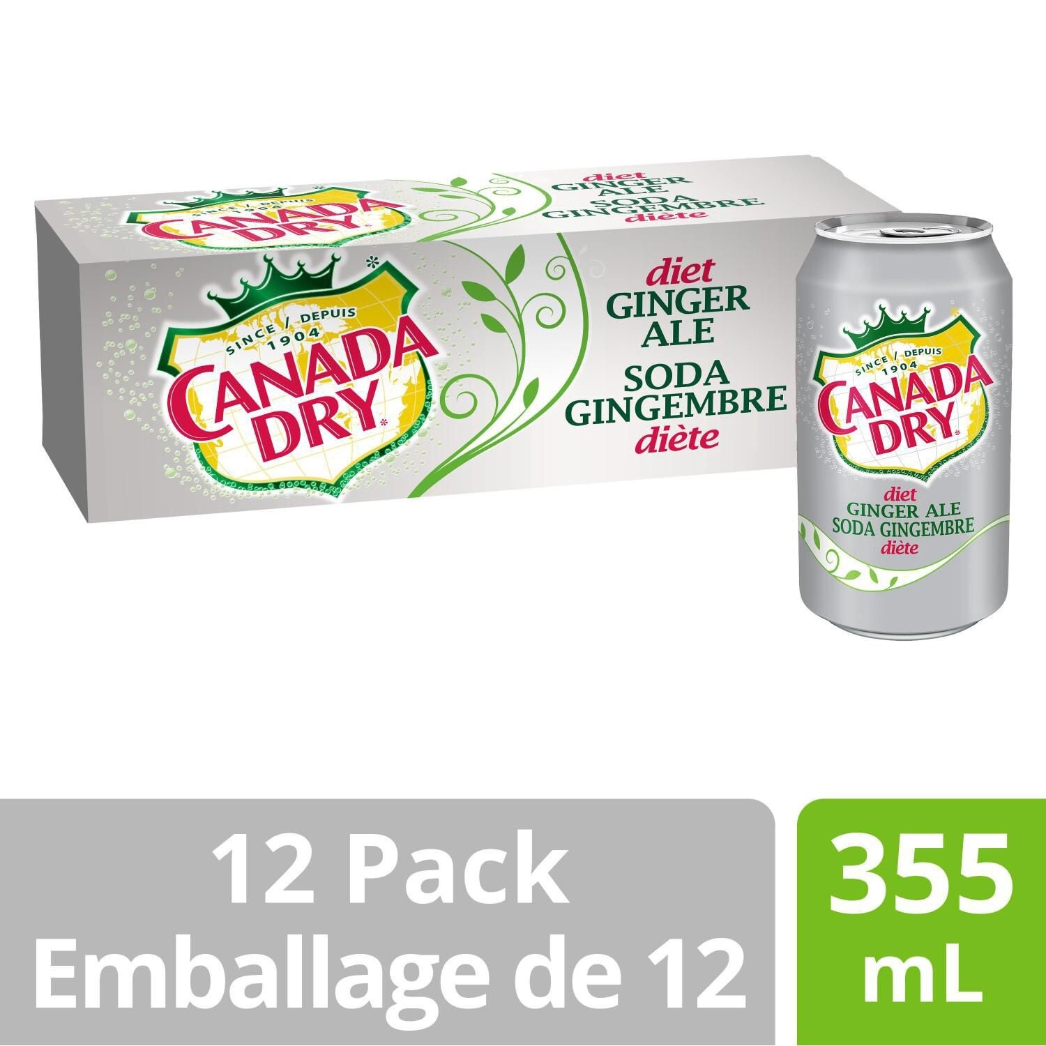 CANADA DRY Diet Ginger Ale 355ml x 12