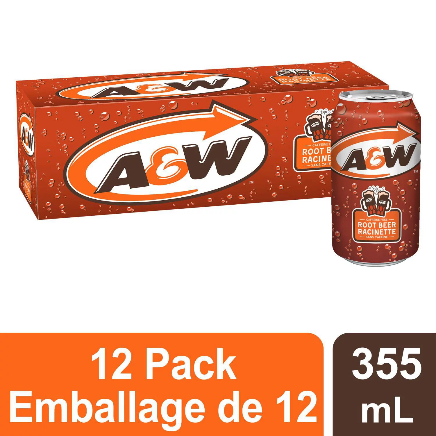A&amp;W ROOT BEER Caffein free 12x355ml