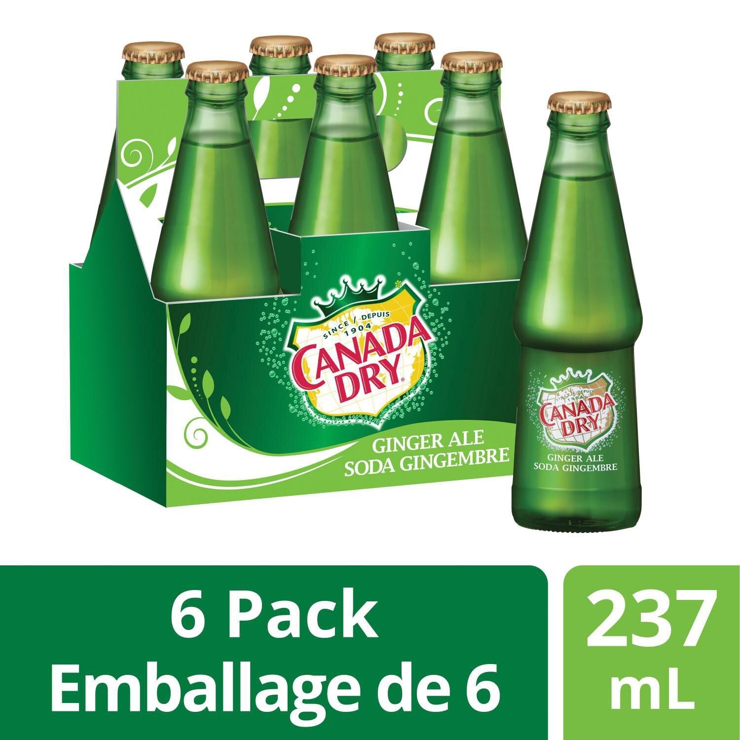 CANADA DRY Ginger Ale Pre 4x237ml Glass